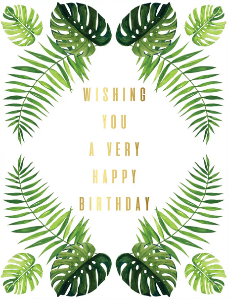 Greeting Card - Birthday, Tropical Leaves