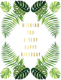 Greeting Card - Birthday, Tropical Leaves