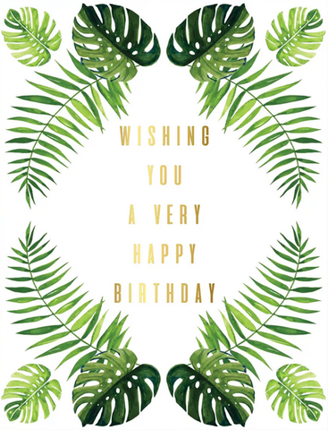 Greeting Card - Birthday, Tropical Leaves