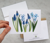 Greeting Card - Botanical, Blue Spring Flowers