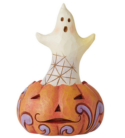 Jim Shore - Ghost in Pumpkin - Mini Figurine