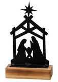 Nativity Sitter - Metal on Wood