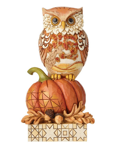 Jim Shore - Harvest Owl on Pumpkin Figurine