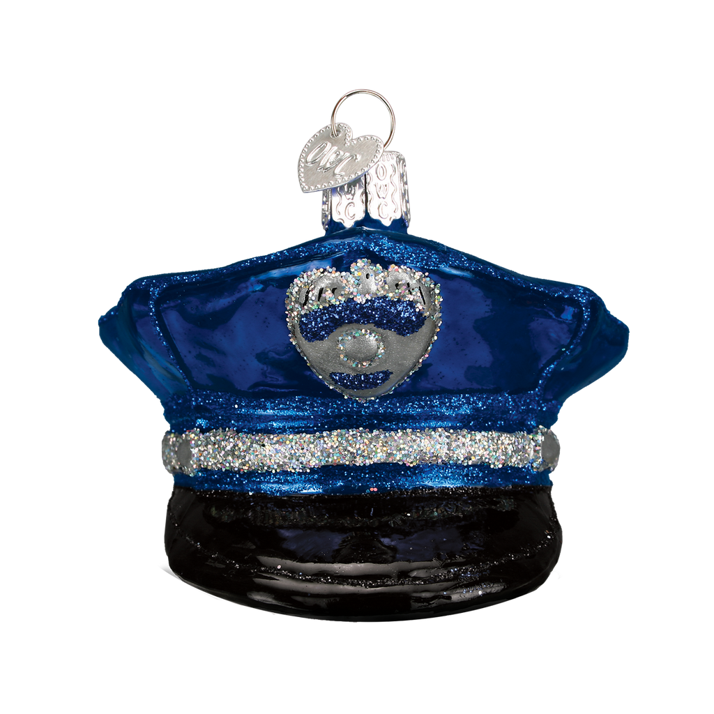 Police Officer's Cap Ornament Old World Christmas on its-ornamental.com