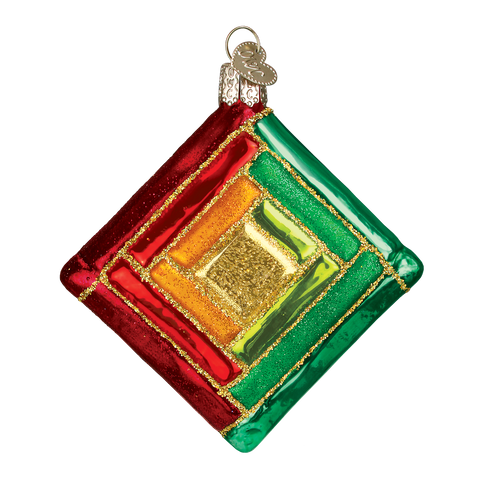 Quilt Square Ornament 2 Old World Christmas on its-ornamental.com