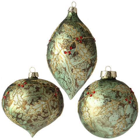 Antiqued Holly Gem Ornament on its-ornamental.com