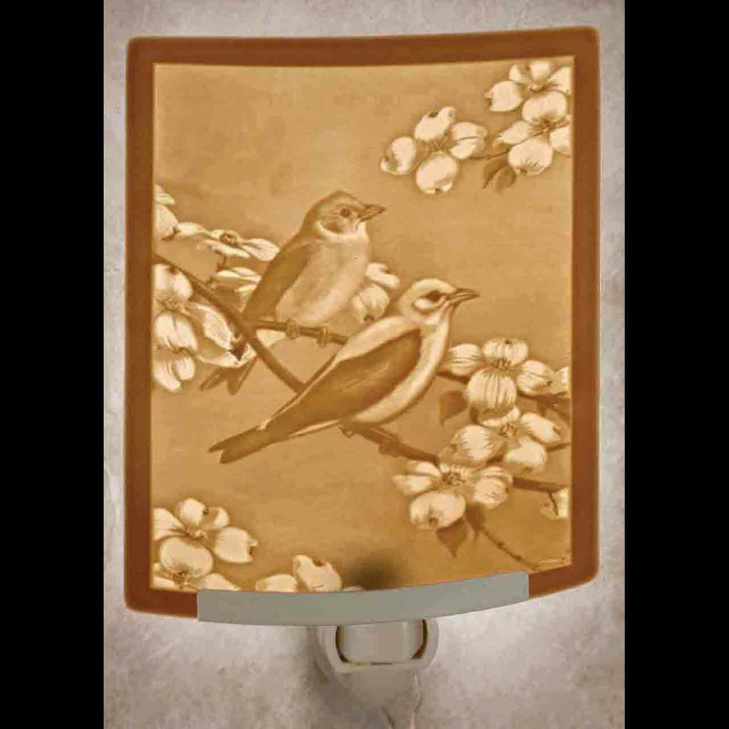 Lithophane Night Light - Morning Song - Birds on Dogwood