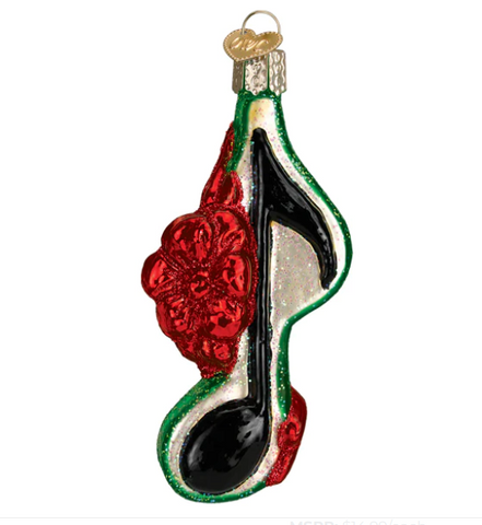 Musical Note with Bow Ornament