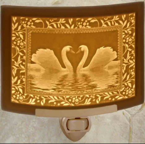 Lithophane Night Light - Swan's Love