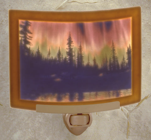 Lithophane Colored Night Light - Northern Lights