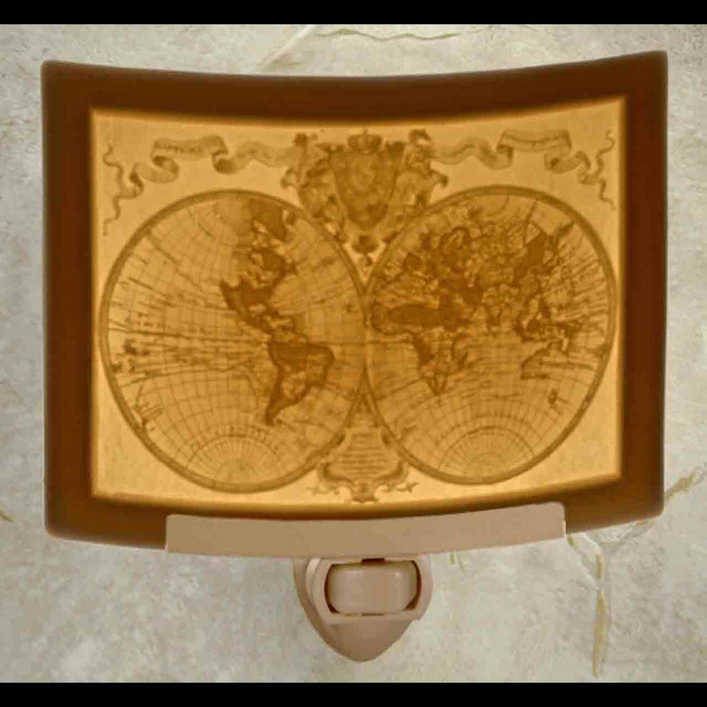 Lithophane Night Light - Old World Map