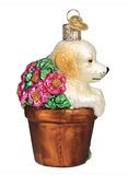 Puppy in Flower Pot Ornament