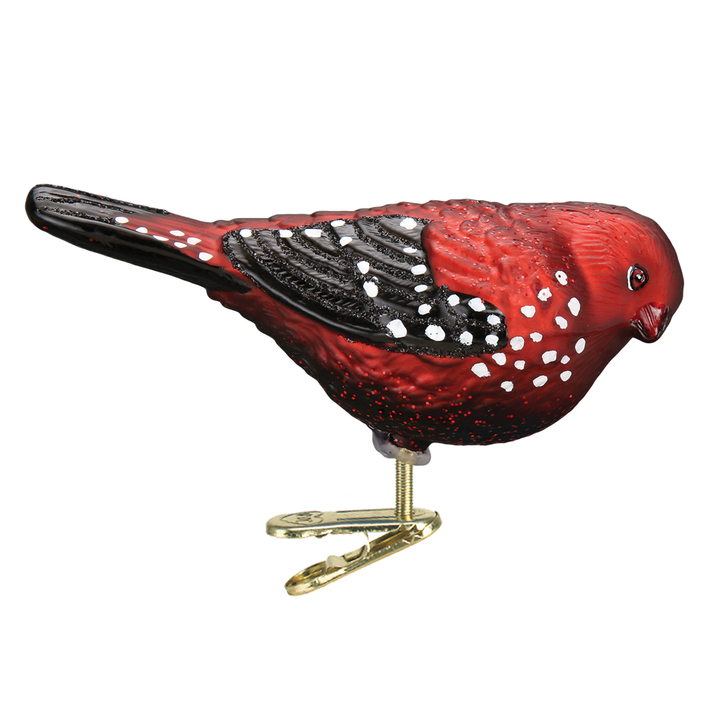 Strawberry Finch Ornament