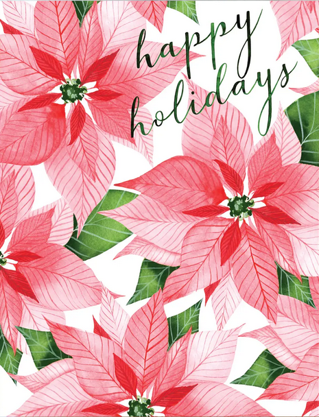 Greeting Card - Happy Holidays Poinsettia