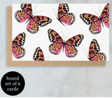 Greeting Card - Pink Butterflies Mini Cards - Boxed Set of 6