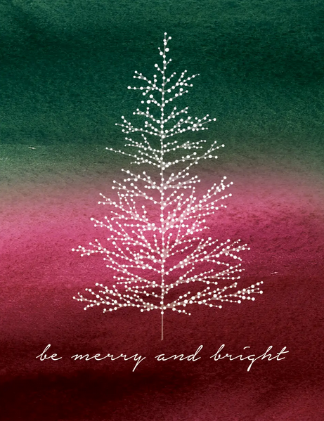 Greeting Card - Tree, White Lights