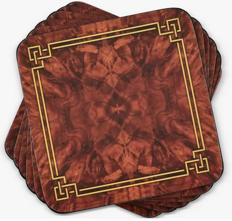 Coasters - Pimpernel Walnut Burlap