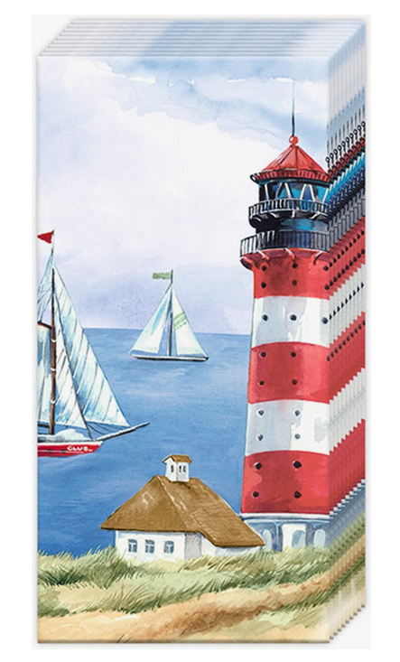 Pocket Facial Tissue - Sailboats & Lighthouse