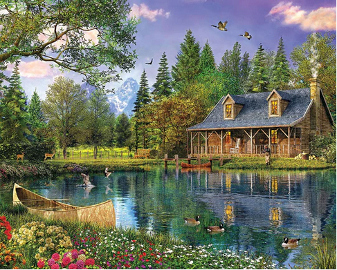 Jigsaw Puzzle - Mountain Cabin - 1000 piece