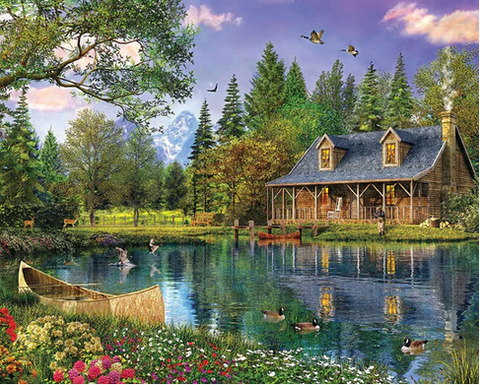 Jigsaw Puzzle - Mountain Cabin - 1000 piece