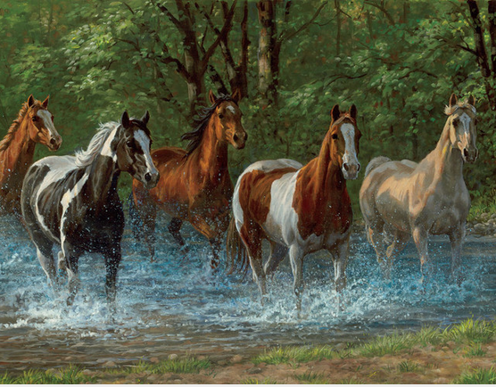 Jigsaw Puzzle - Summer Creek (Horses) - 500 piece