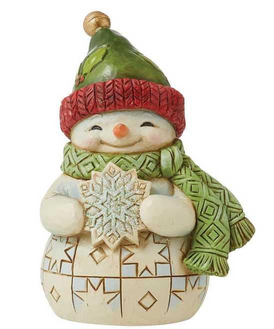 Jim Shore - Snowman and Snowflake - Mini Figurine