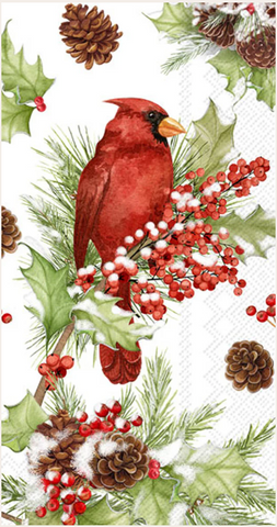 Guest Towels (paper) - Cardinal in Holly