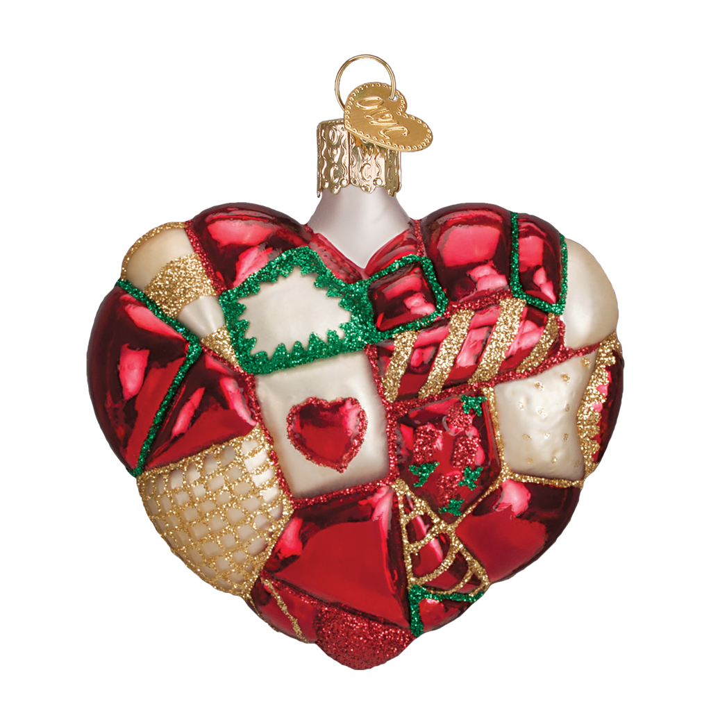 Patchwork Heart Ornament Old World Christmas on its-ornamental.com