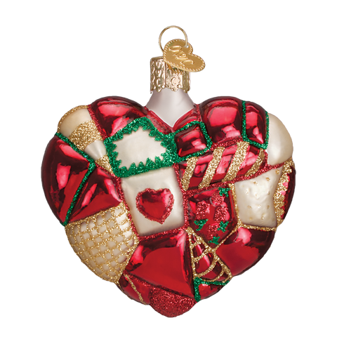 Patchwork Heart Ornament Old World Christmas on its-ornamental.com