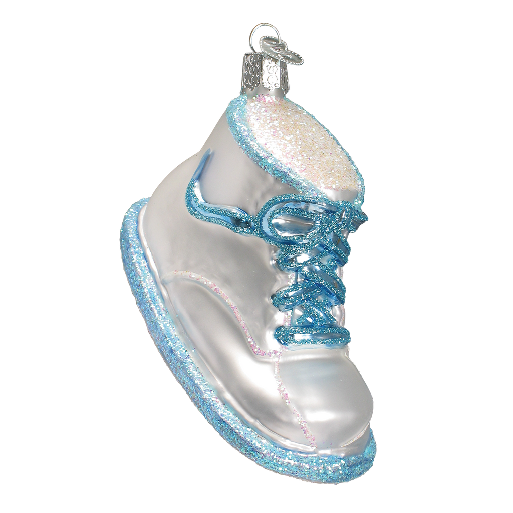 Baby Shoe Ornament blue Old World Christmas on its-ornamental.com