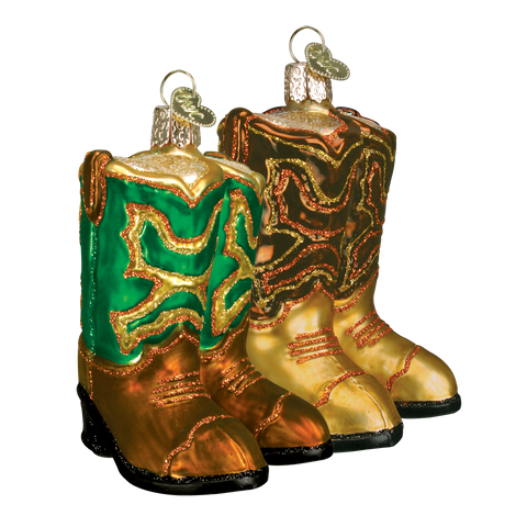 Pair of Cowboy Boots Ornament Old World Christmas on its-ornamental.com