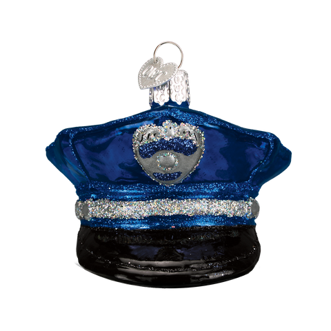 Police Officer's Cap Ornament Old World Christmas on its-ornamental.com