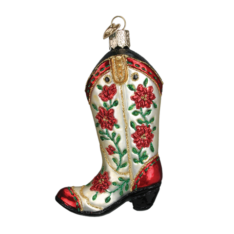 Christmas Cowgirl Boot Ornament Old World Christmas on its-ornamental.com