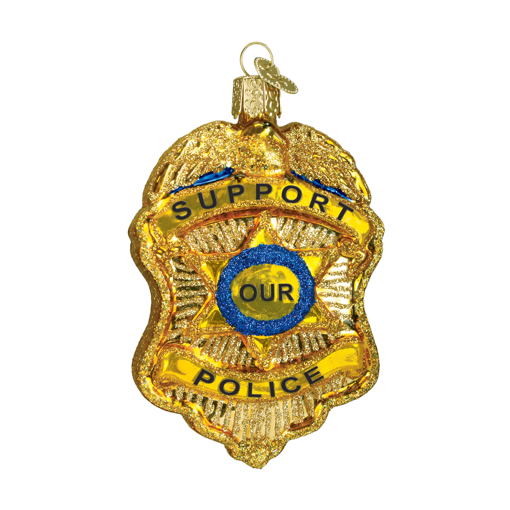 Police Badge Ornament Old World Christmas on its-ornamental.com