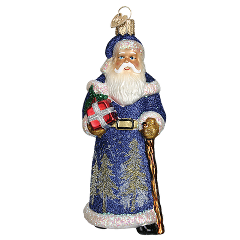 Glistening Midnight Santa Ornament Old World Christmas on its-ornamental.com
