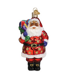 Santa - Jolly African American Santa Ornament